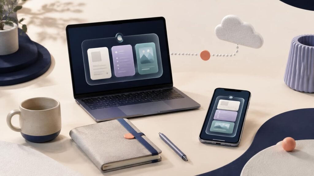 Offline knowledge workflow with locally available notes on desktop and mobile